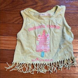 SFERRA Kids Cream Popsicle Fringe Tank